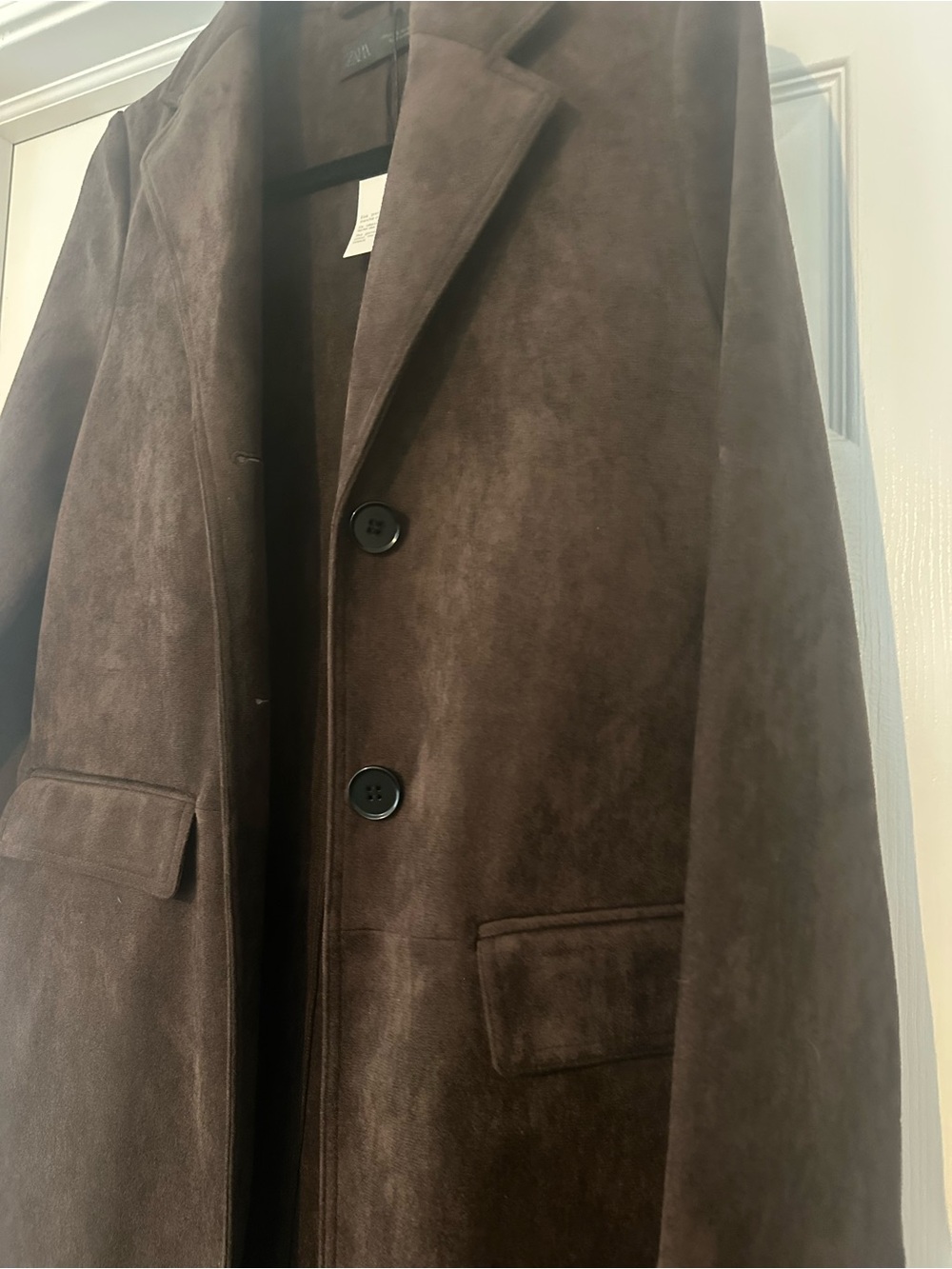 Zara Brown Suede Blazer Jacket - Picture 3 of 4